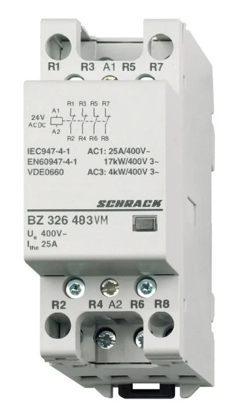 Installationsschütz 25A, 4Ö, 24VACDC 2TE