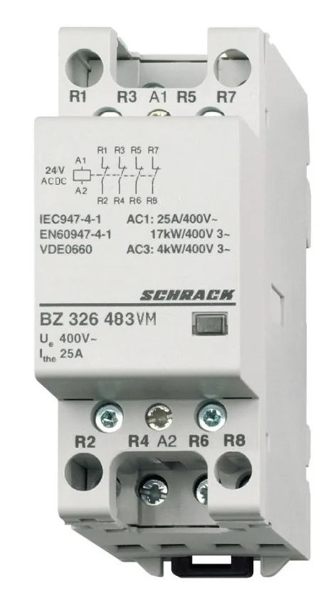 Installationsschütz 25A, 4Ö, 24VACDC 2TE