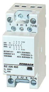 Installationsschütz 25A, 4S, 24VAC 2TE
