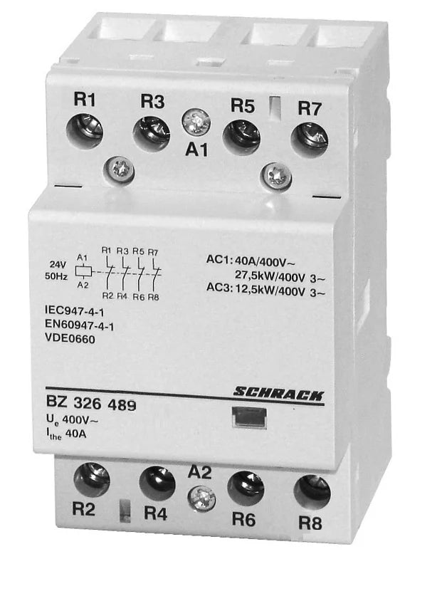 Installationsschütz 40A, 4Ö, 24VAC 3TE