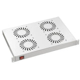 Lüfter 19", 1HE, 4-fach, Schalter (ein/aus), RAL7035