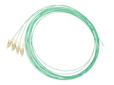 LWL Pigtail LC, 50/125µm OM3, 2,0m, Easy Strip, aqua, 4Stk (10er-Pack)