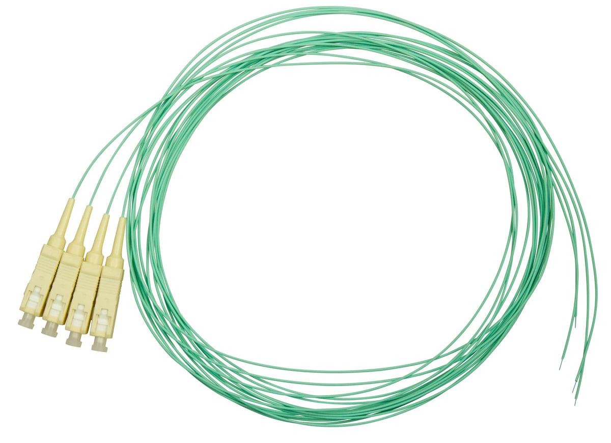 LWL Pigtail SC, 50/125µm OM3, 2,0m, Easy Strip, aqua, 4Stk (10er-Pack)