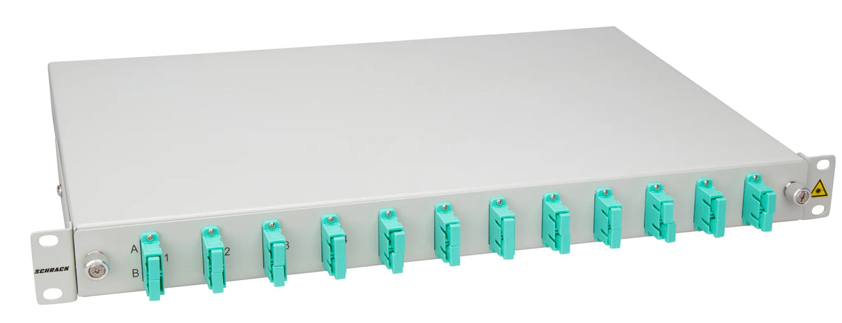 LWL Spleißbox, 12Fasern, SC 50/125µm OM3, 19", 1HE, Klasse C