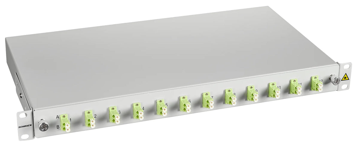 LWL Spleißbox, 24Fasern, LC 50/125µm OM5, 19", 1HE, Klasse C