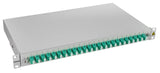 LWL Spleißbox, 48Fasern, LC 50/125µm OM3, 19", 1HE, Klasse C