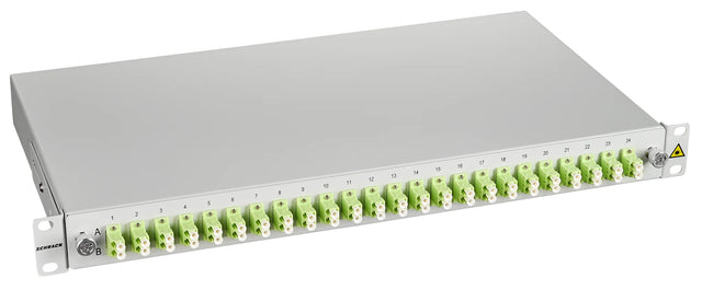 LWL Spleißbox, 48Fasern, LC 50/125µm OM5, 19", 1HE, Klasse C