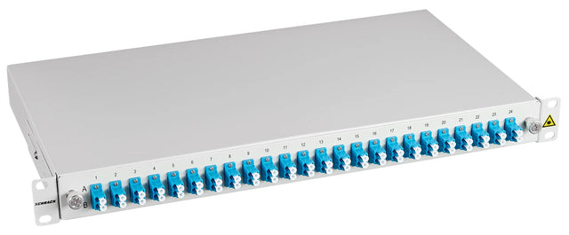LWL Spleißbox, 48Fasern, LC 9/125µm OS2, 19", 1HE, Klasse C