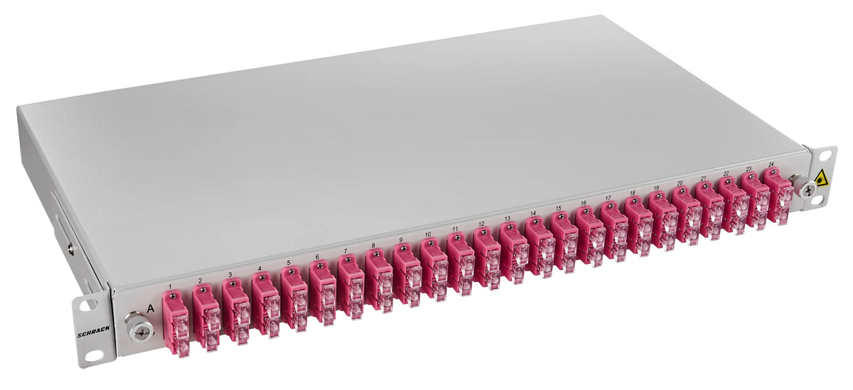 LWL Spleißbox, 48Fasern, SC 50/125µm OM4, 19", 1HE, Klasse C