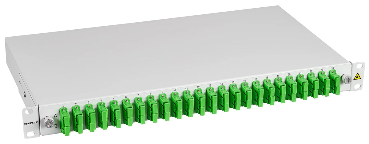 LWL Spleißbox, 48Fasern, SC/APC 9/125µm OS2,19",1HE,Klasse C