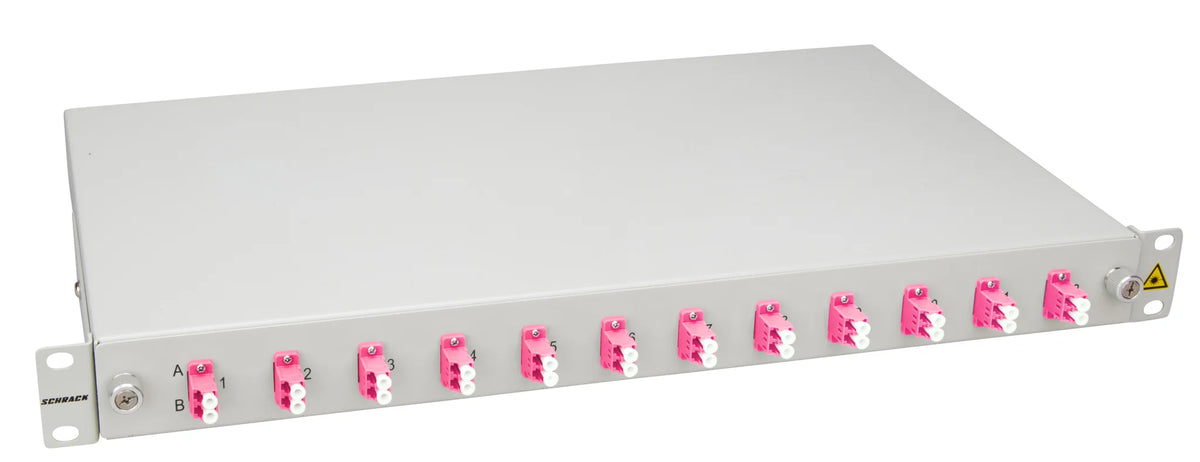 LWL Spleißbox, 4Fasern, LC 50/125µm OM4, 19", 1HE, Klasse C