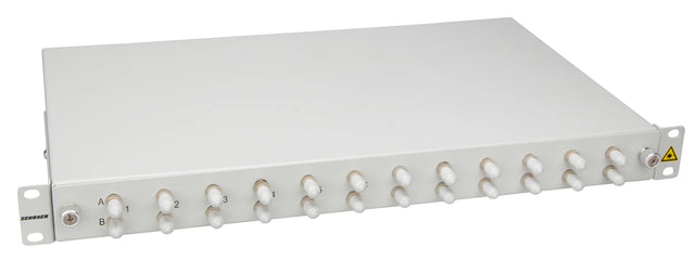 LWL Spleißbox, 4Fasern, ST 50/125µm OM3, 19", 1HE, Klasse C