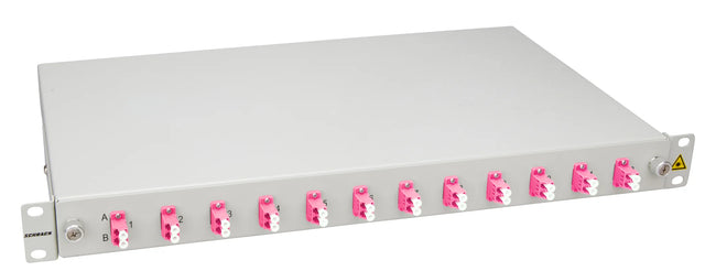 LWL Spleißbox, 8Fasern, LC 50/125µm OM4, 19", 1HE, Klasse C