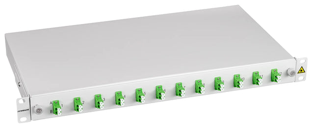 LWL Spleißbox, 8Fasern, LC/APC 9/125µm OS2,19", 1HE,Klasse C