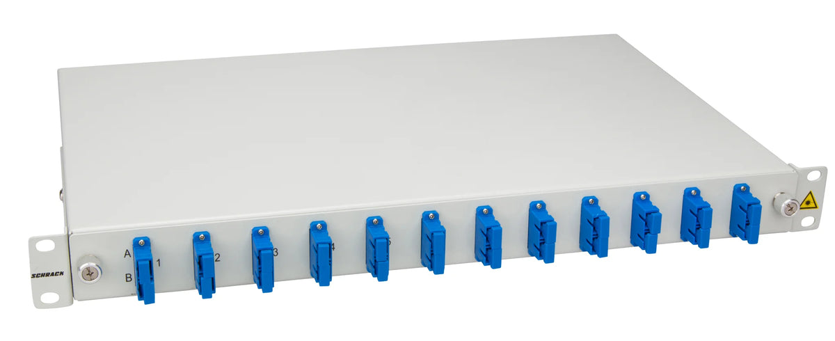 LWL Spleißbox, 8Fasern, SC 9/125µm OS2, 19", 1HE, Klasse C