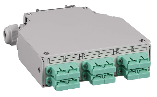 LWL Spleißbox für Hutschiene, 12 Fasern, SC 50/125µm OM3