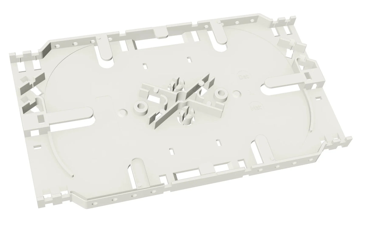 LWL Spleißkassette ohne Abdeckung ohne Kamm, stapelbar, weiß (10er-Pack)