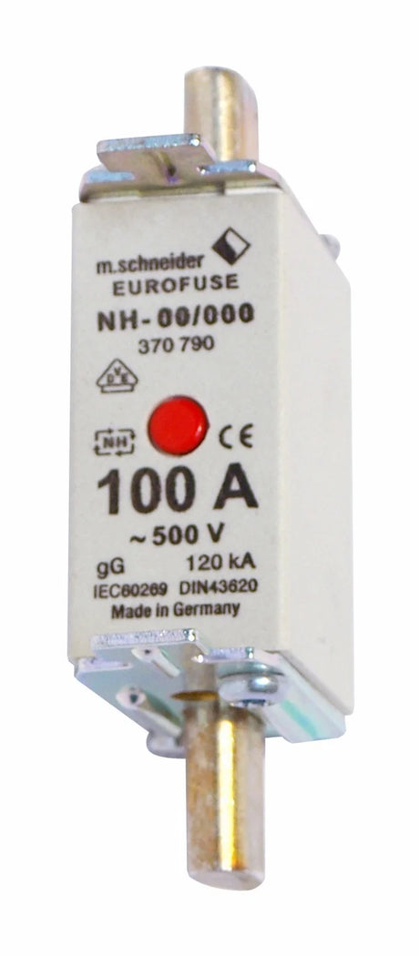 NH-Sicherungseinsatz Größe 00, 100A, mit Bauchnabelmelder (10er-Pack)