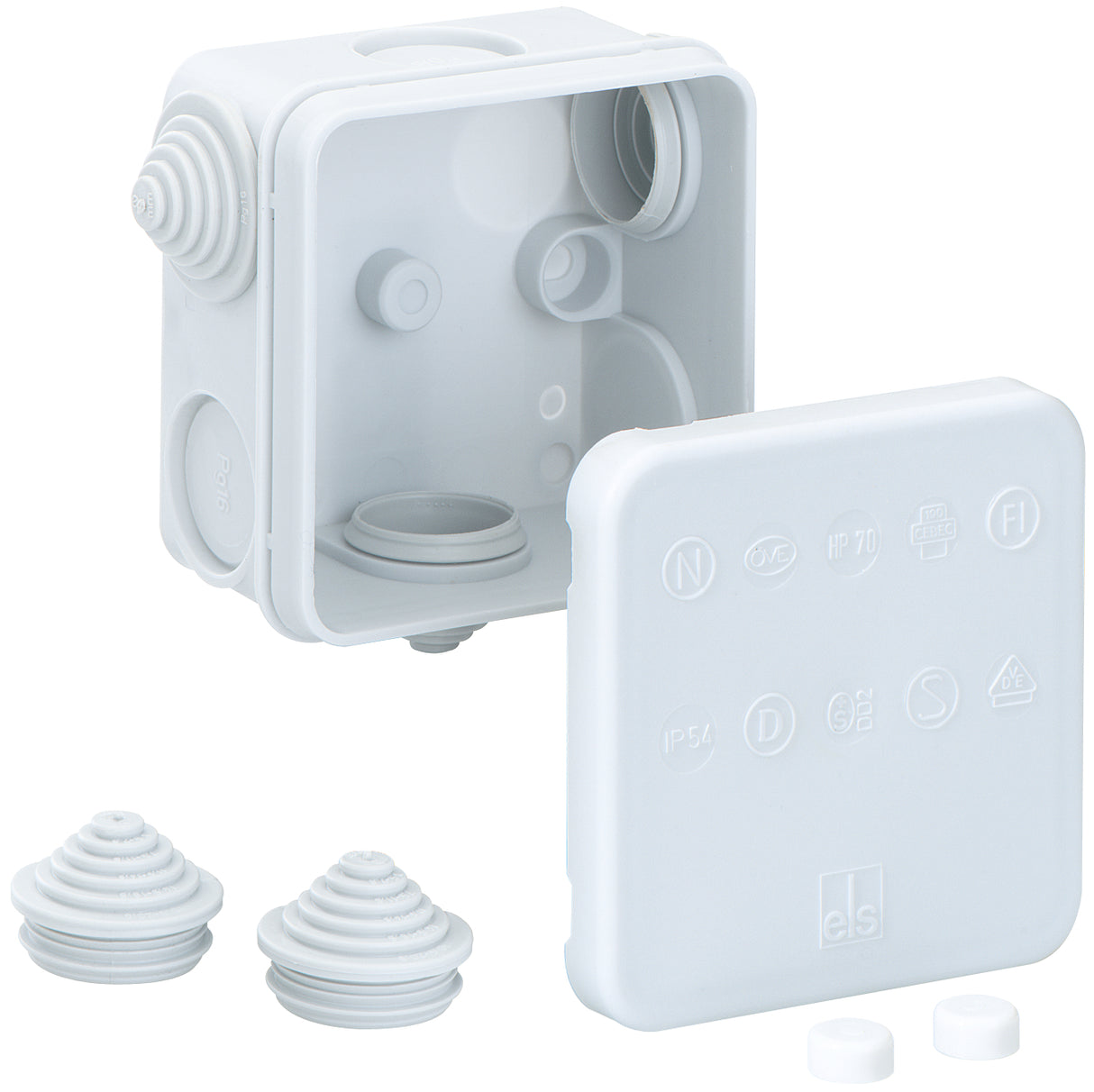 SPELSBERG Abzweigdose IP55 2,5qmm Kst HP 70-L 75x75x75mm quadrat Wand/Decke