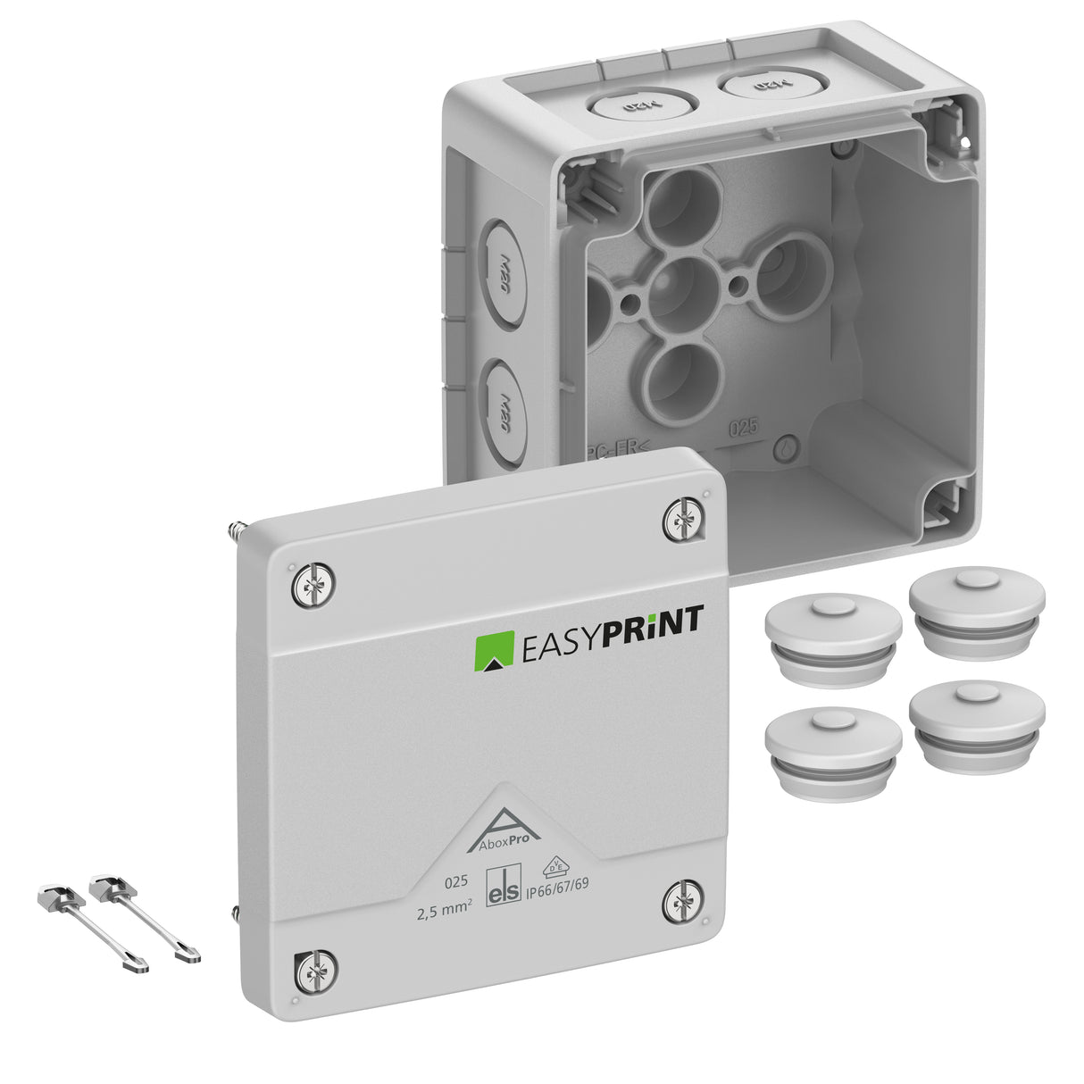 SPELSBERG Abzweigdose IP66/IP67/IP69 Kst Abox Pro 025-L EasyPrint 2,5qmm quadrat