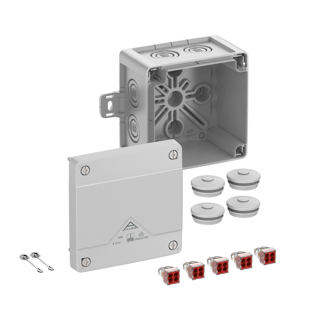 SPELSBERG Abzweigkasten 102x102mm Kst gr Abox Pro 040 AB-4² IP66/IP67/IP69 IK09