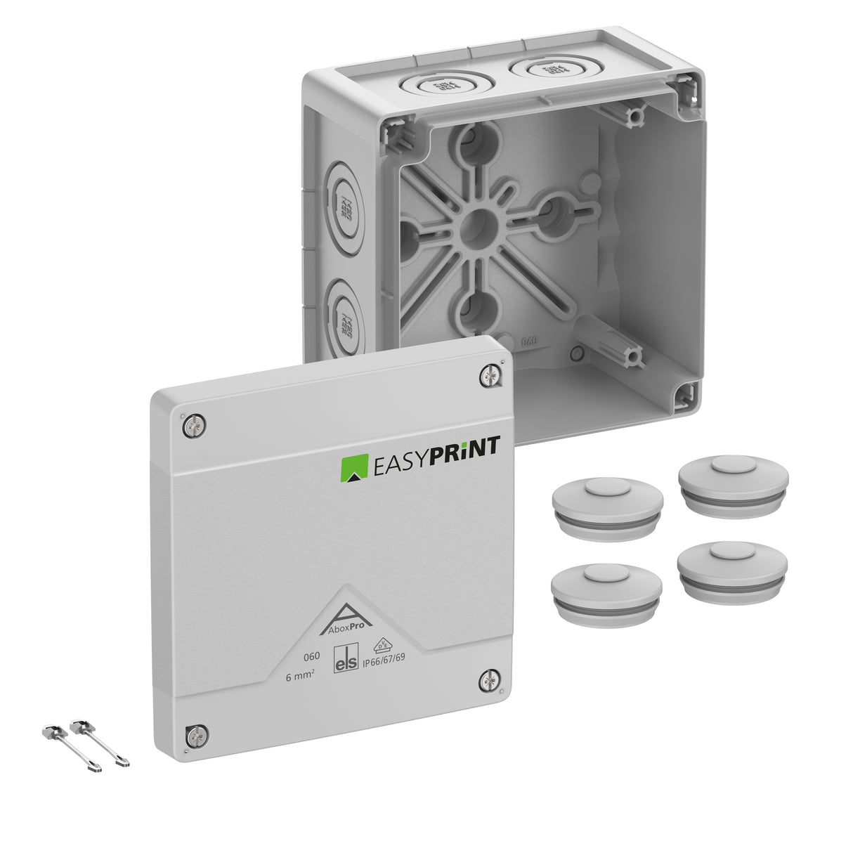 SPELSBERG Abzweigdose IP66/IP67/IP69 Kst Abox Pro 060-L EasyPrint 6qmm quadrat