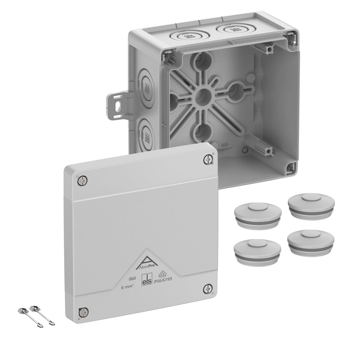 SPELSBERG Abzweigkasten 127x127mm Kst gr Abox Pro 060 AB-L IP66/IP67/IP69 IK09