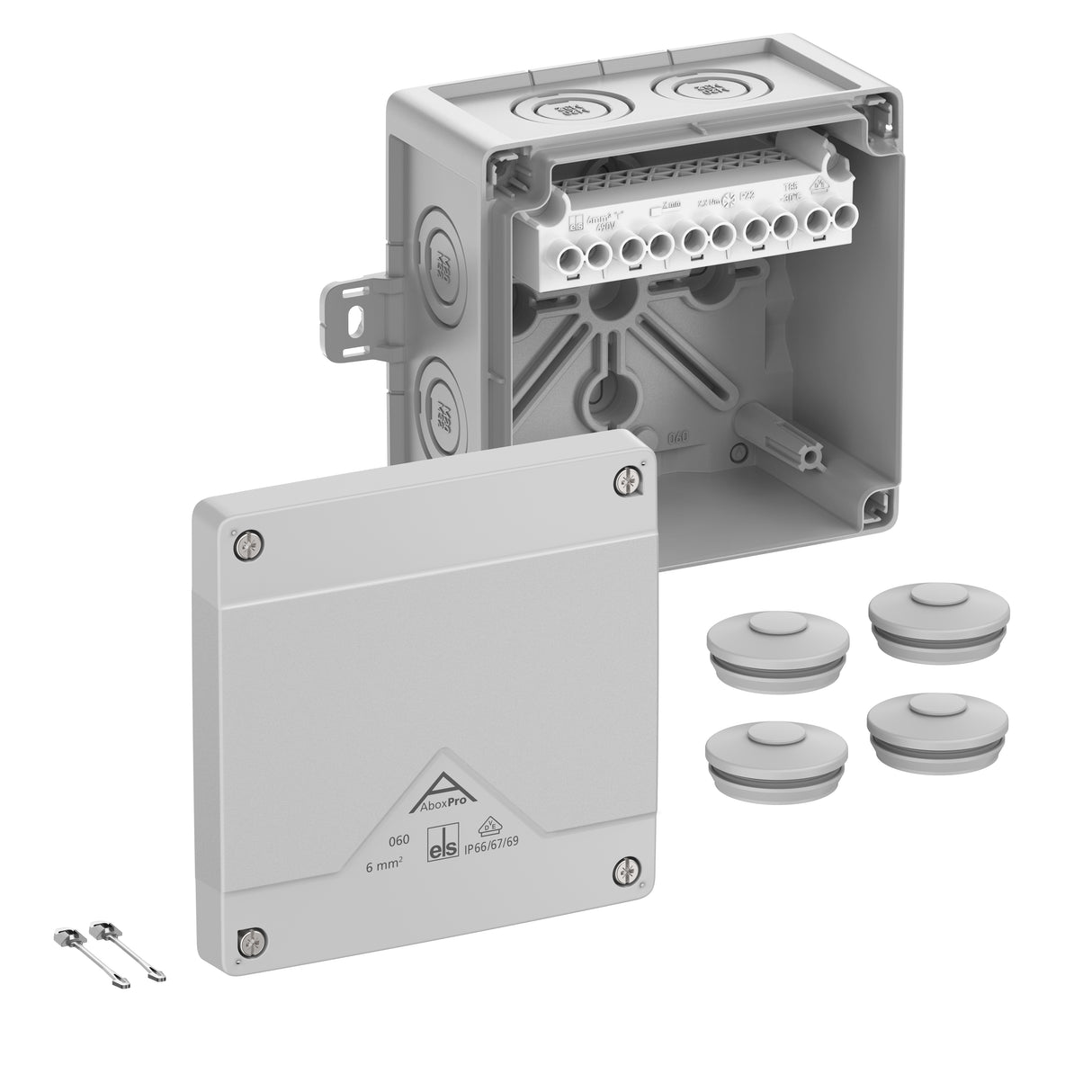 SPELSBERG Abzweigkasten 127x127mm Kst gr Abox Pro 060 AB-6² IP66/IP67/IP69 IK09