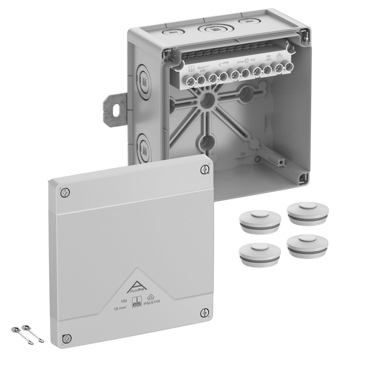 SPELSBERG Abzweigkasten 152x152mm Kst gr Abox Pro 100 AB-10² IP66/IP67/IP69 IK09