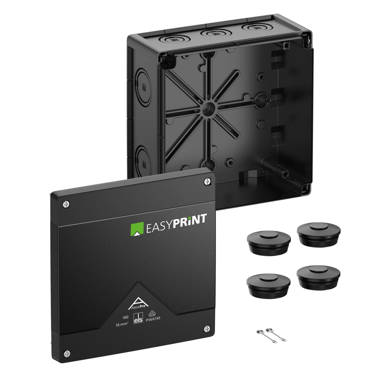 SPELSBERG Abzweigdose IP66/IP67/IP69 Kst Abox Pro 160-L/sw EasyPrint 16qmm hfr