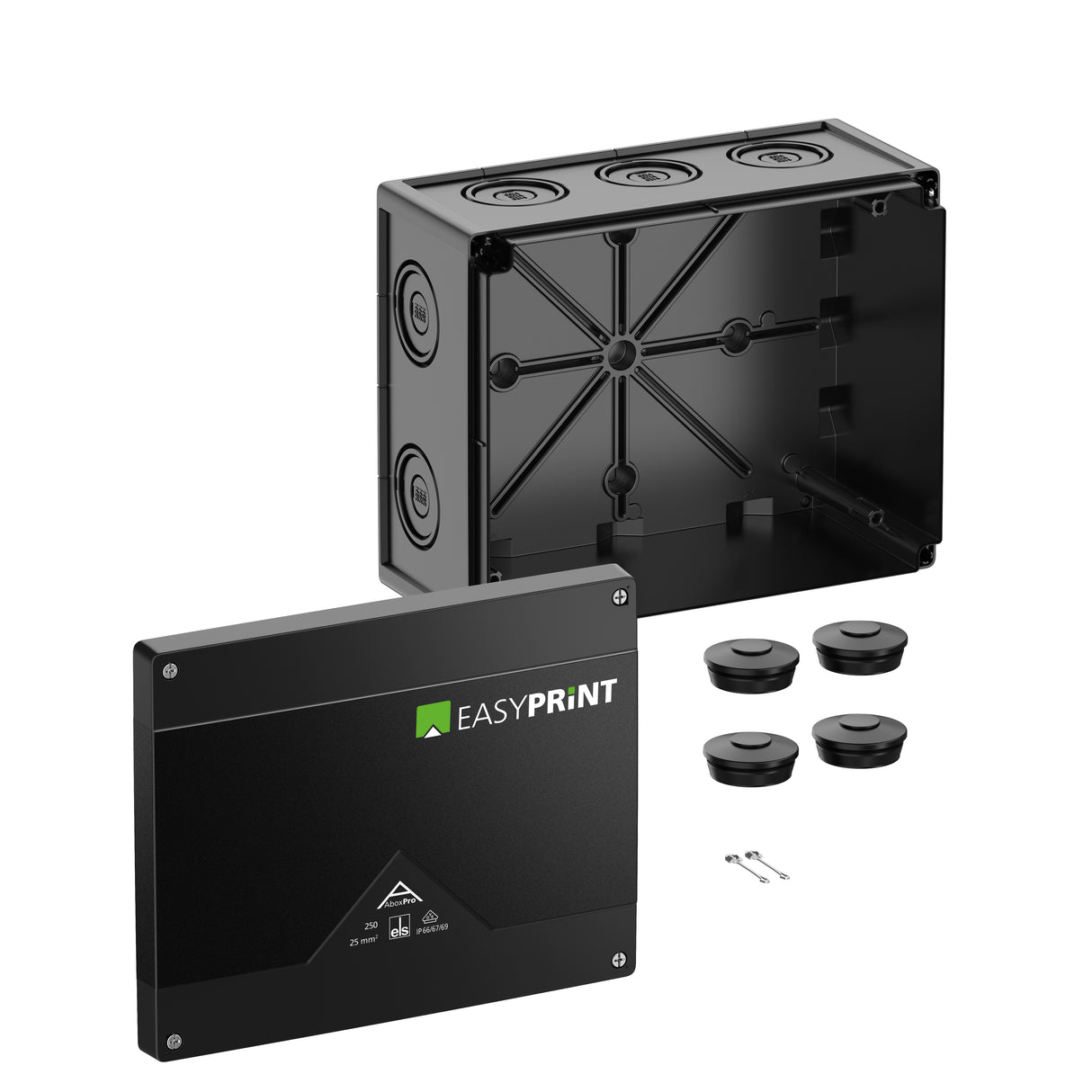 SPELSBERG Abzweigdose IP66/IP67/IP69 Kst Abox Pro 250-L/sw EasyPrint 25qmm hfr
