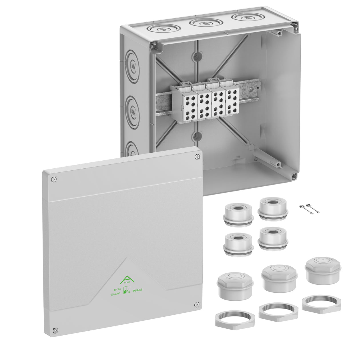 SPELSBERG Abzweigkasten 252x252mm Kst gr Abox HA 350 IP54 IK07 hfr