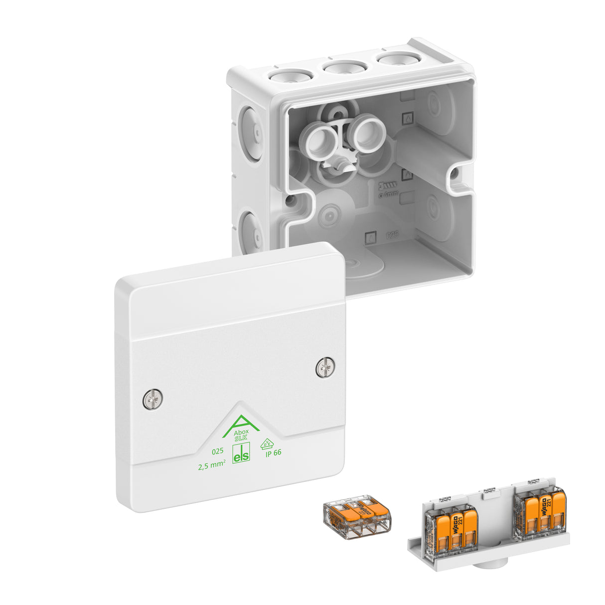 SPELSBERG Abzweigdose Steckkl IP66 Kst Abox SLK-2,5²/w 2,5qmm 87x87x52mm hfr