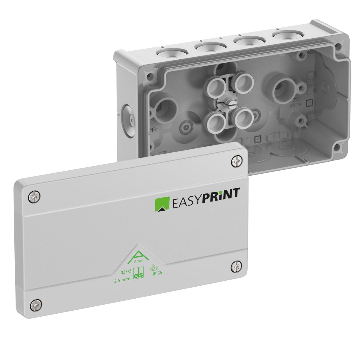 SPELSBERG Abzweigdose IP66 2,5qmm Kst Abox 025/2-L EasyPrint 87x152x52mm hfr