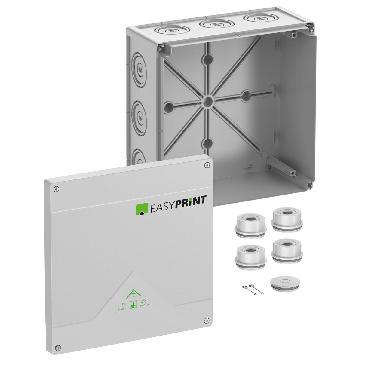 SPELSBERG Abzweigdose IP66 35qmm quadrat Abox 350-L EasyPrint 252x252x120mm Kst