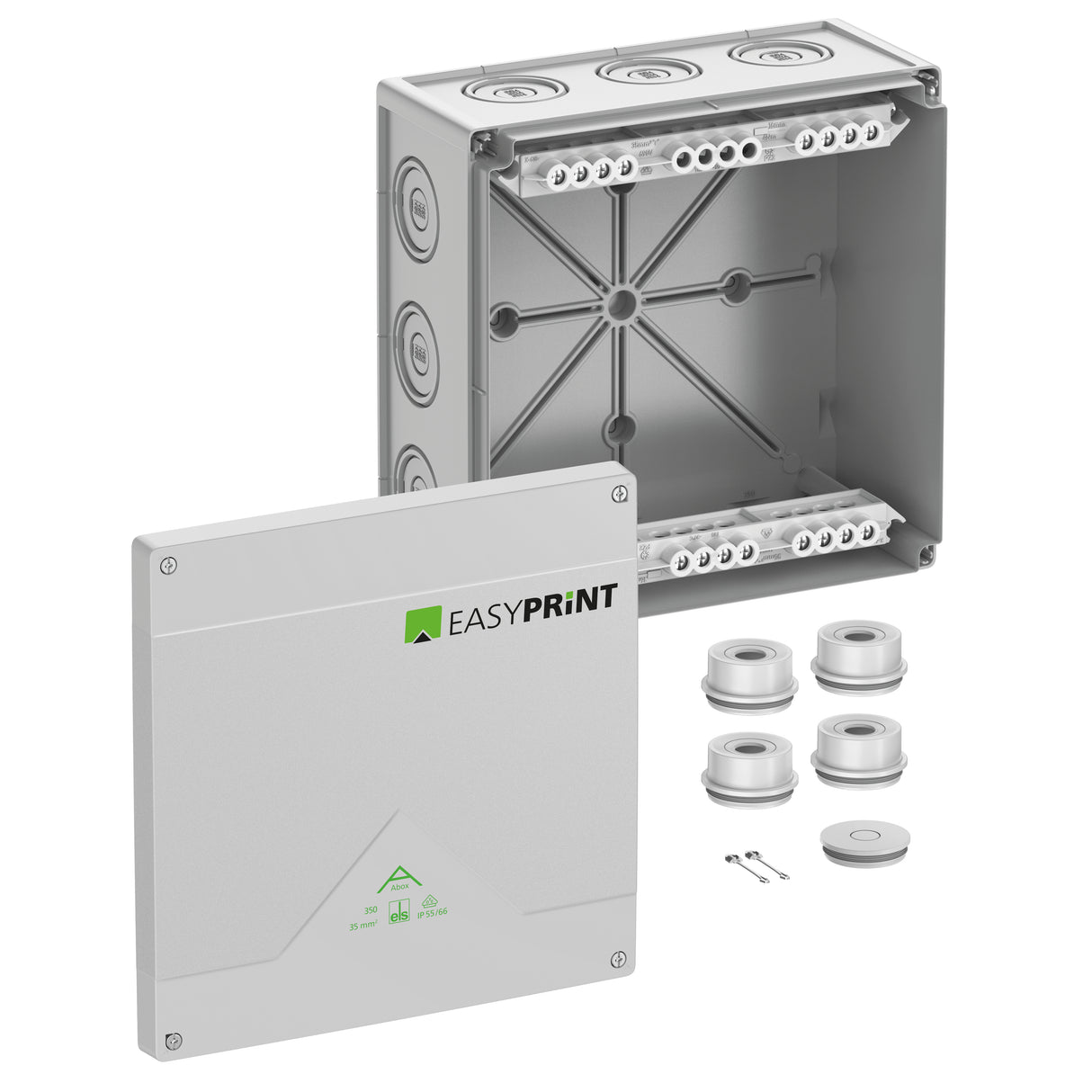 SPELSBERG Abzweigdose Schraubkl IP66 Kst Abox 350-35² EasyPrint 35qmm quadrat