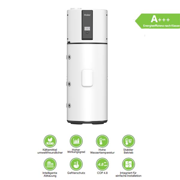 Haier HP200M7C-F9 – Warmwasser-Wärmepumpe 185 L Compact – A+ – R290