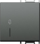 Schalterabdeckung mit Linse und Klingelsymbol 2M, anthrazit (10er-Pack)