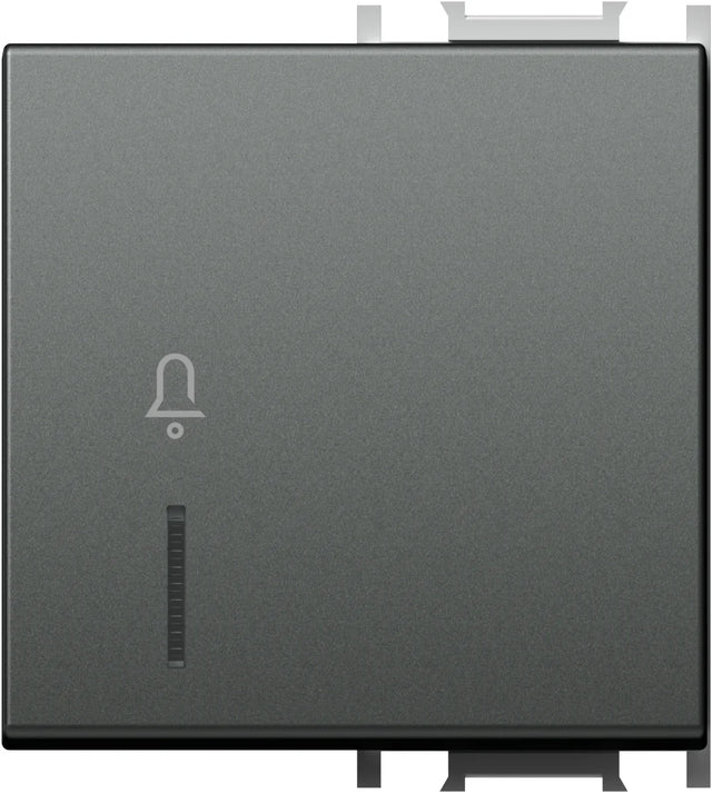Schalterabdeckung mit Linse und Klingelsymbol 2M, anthrazit (10er-Pack)