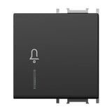 Schalterabdeckung mit Linse und Klingelsymbol 2M, schwarz (10er-Pack)