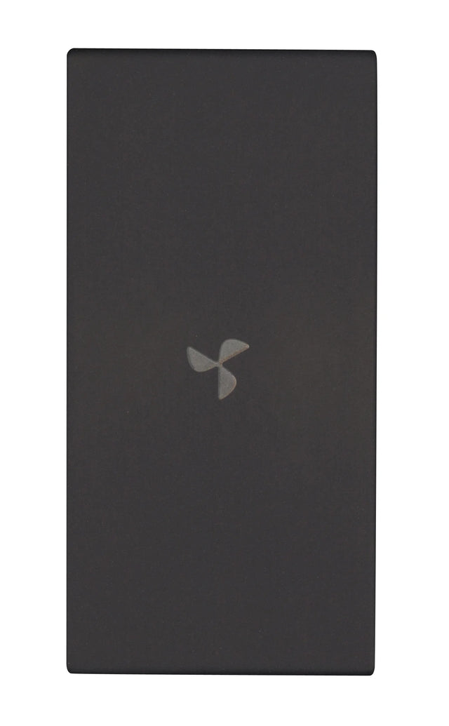 Schalterabdeckung mit Lüftersymbol 1M, schwarz (10er-Pack)