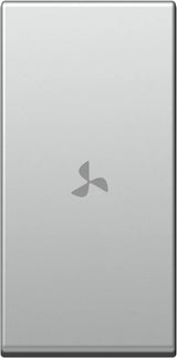 Schalterabdeckung mit Lüftersymbol 1M, silber (10er-Pack)