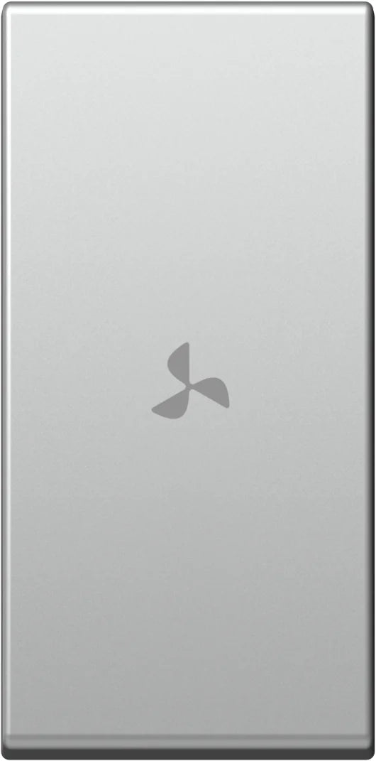 Schalterabdeckung mit Lüftersymbol 1M, silber (10er-Pack)