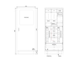 Wandlermessschrank 630A, EnBW, IP54, RAL 7035, innen