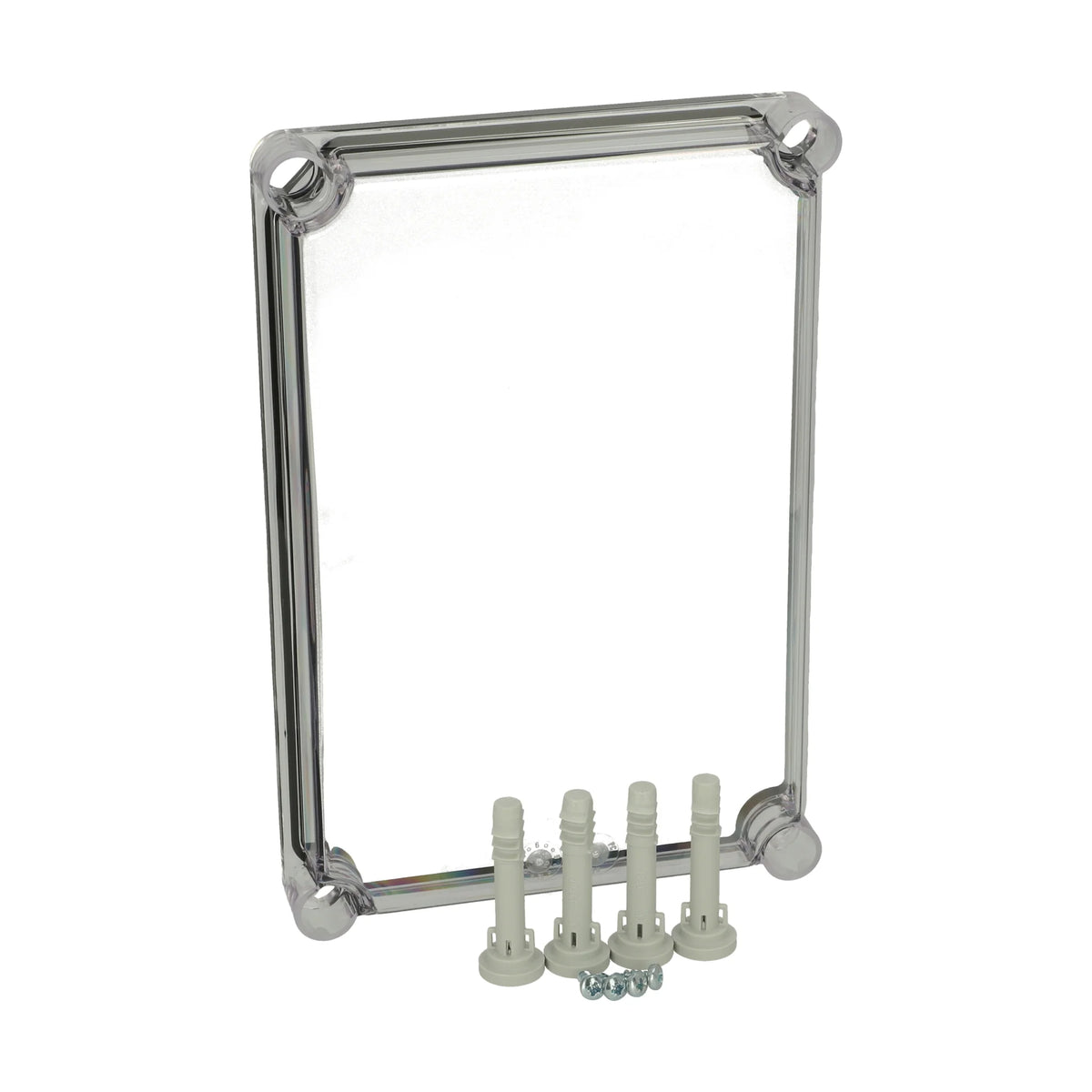 Deckel 280x190x30mm, transparent mit Kreuzkopfschraube