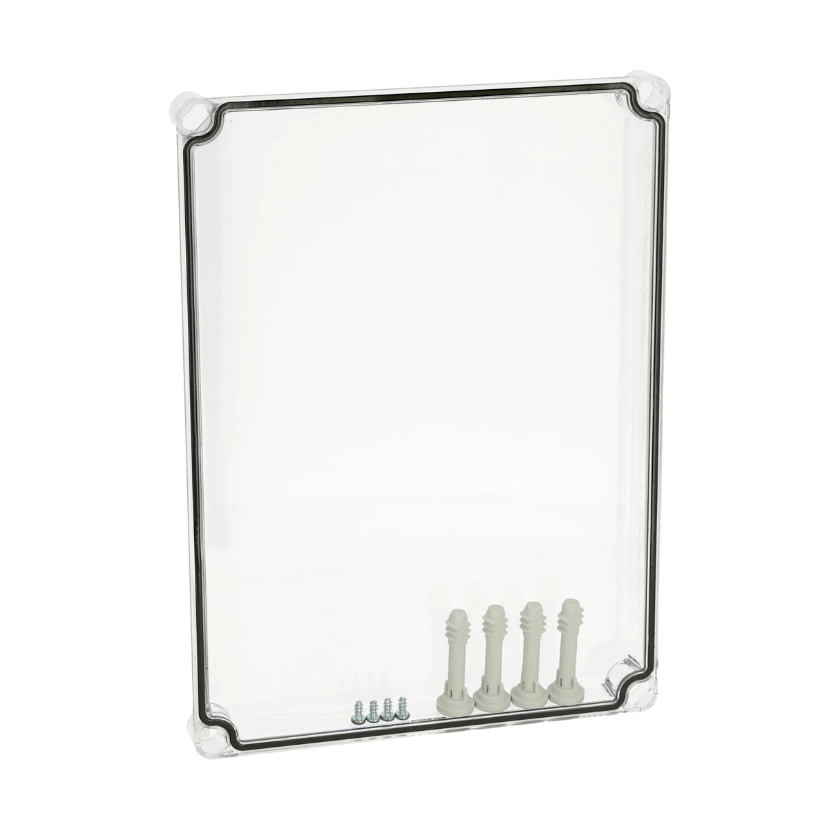 Deckel 380x280x30mm, transparent mit Kreuzkopfschraube