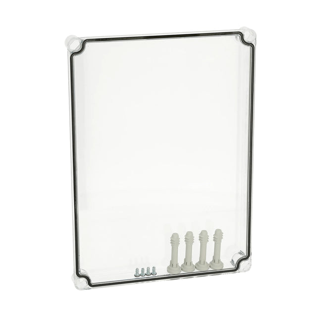 Deckel 380x280x30mm, transparent mit Kreuzkopfschraube