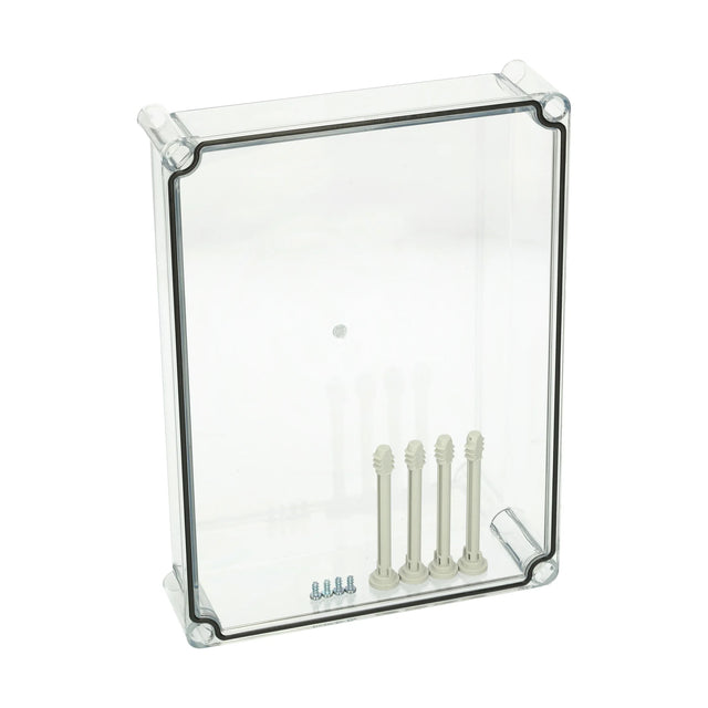Deckel 380x280x80mm, transparent mit Kreuzkopfschraube