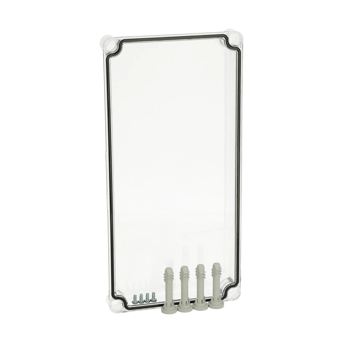 Deckel 380x190x30mm, transparent mit Kreuzkopfschraube