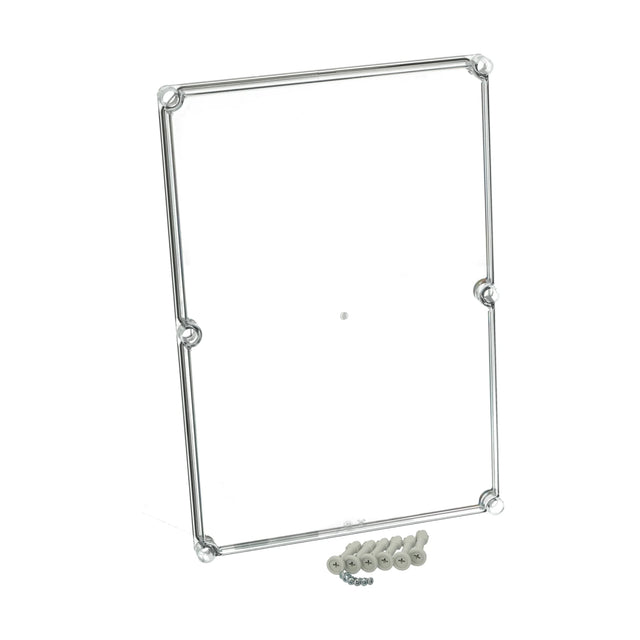 Deckel 560x380x30mm, transparent mit Schlitzkopfschraube
